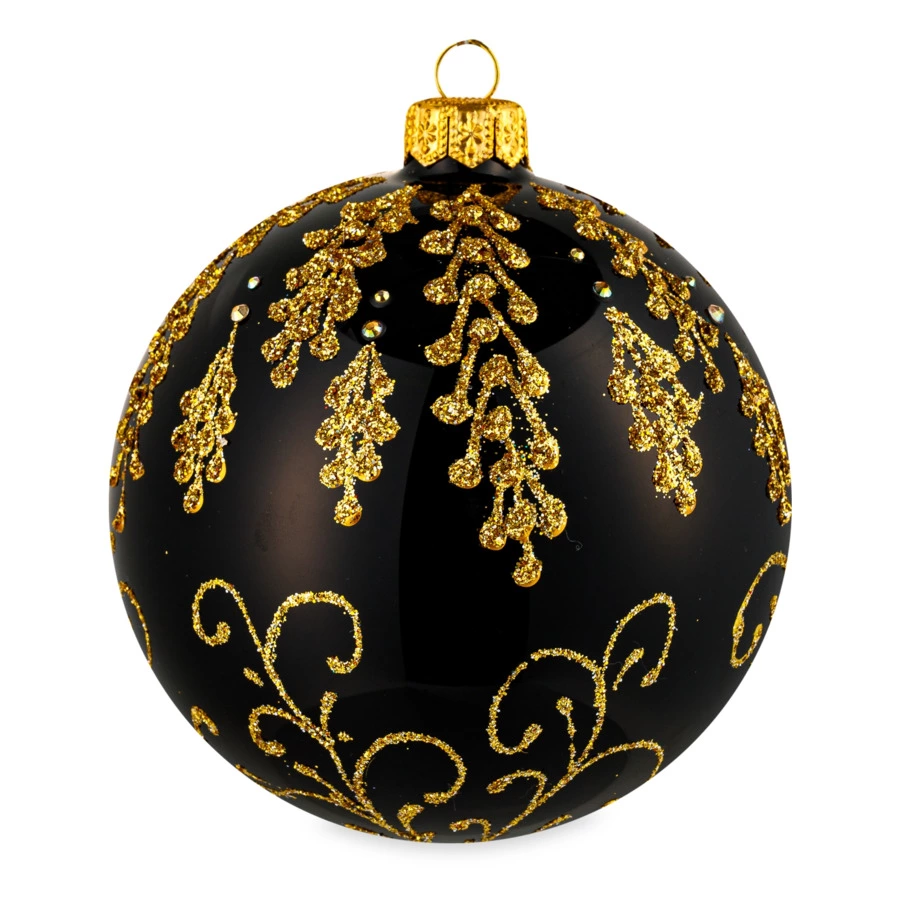 Игрушка елочная шар Bartosh Золотая коллекция №3 10 см, стекло, п/к