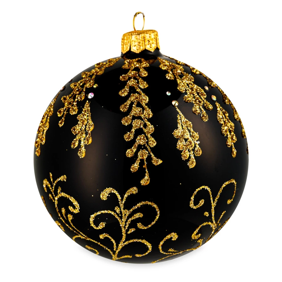 Игрушка елочная шар Bartosh Золотая коллекция №3 10 см, стекло, п/к