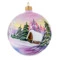 Игрушка елочная шар Bartosh розовое Рождество, пейзаж круговой 10 см, стекло, п/к