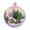 Игрушка елочная шар Bartosh розовое Рождество, пейзаж круговой 10 см, стекло, п/к