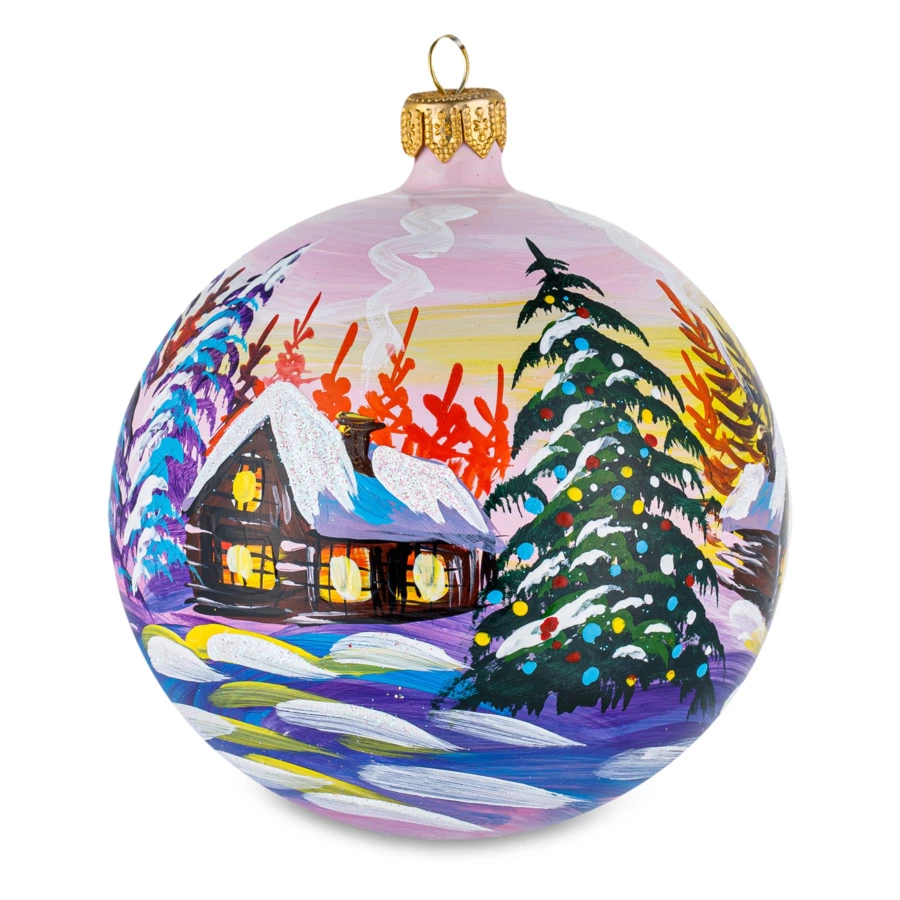 Игрушка елочная шар Bartosh Вечерний свет №2 10 см, стекло, п/к