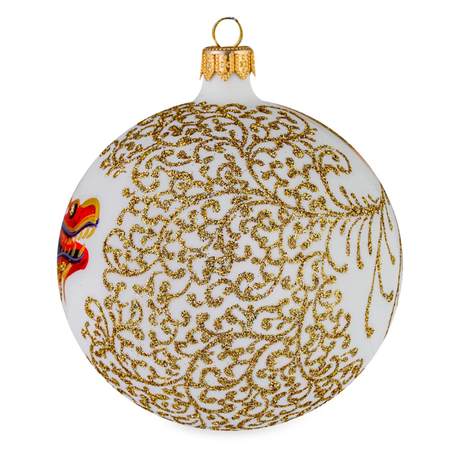 Игрушка елочная шар Bartosh Восточный Дракон №2 10 см, стекло, п/к