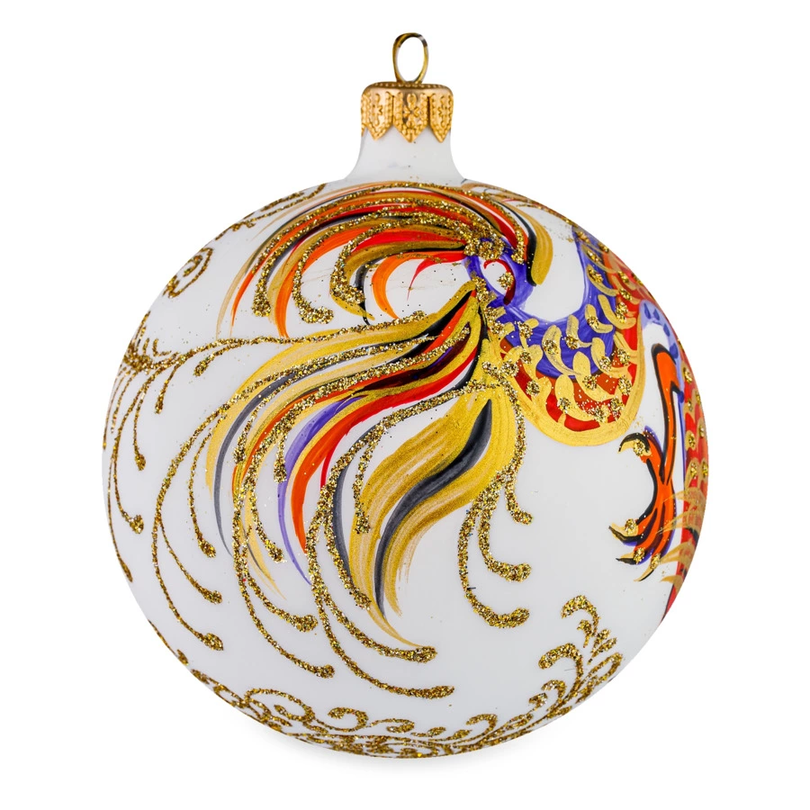 Игрушка елочная шар Bartosh Восточный Дракон №2 10 см, стекло, п/к