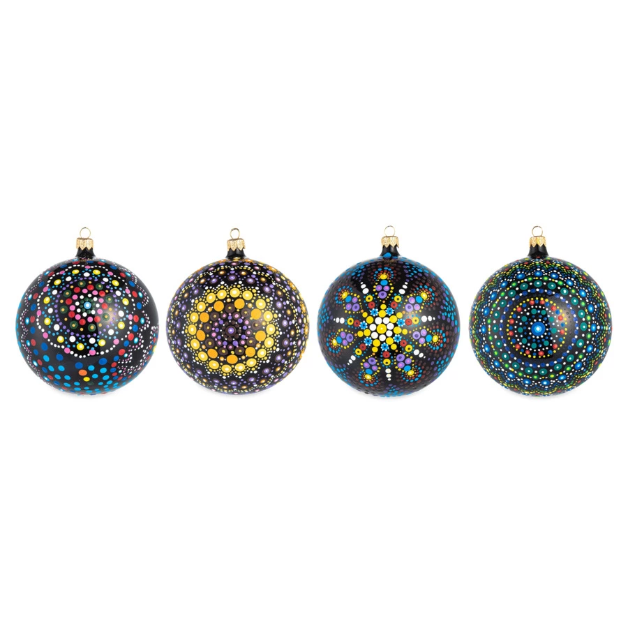 Набор елочных шаров Bartosh Точки №1 12 см, 4шт, стекло, п/к