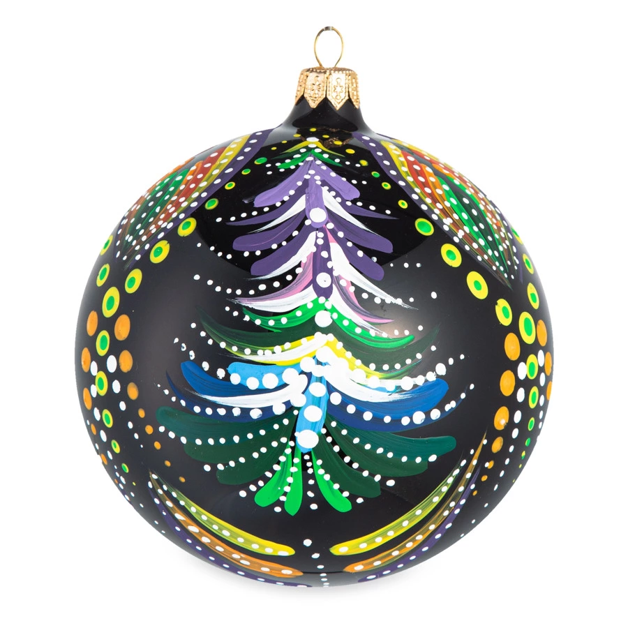 Набор елочных шаров Bartosh Точки №2 12 см, 4 шт, стекло, п/к