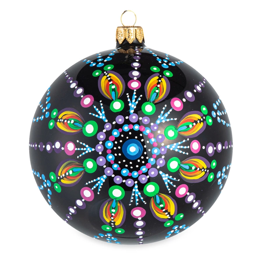 Набор елочных шаров Bartosh Точки №2 12 см, 4 шт, стекло, п/к