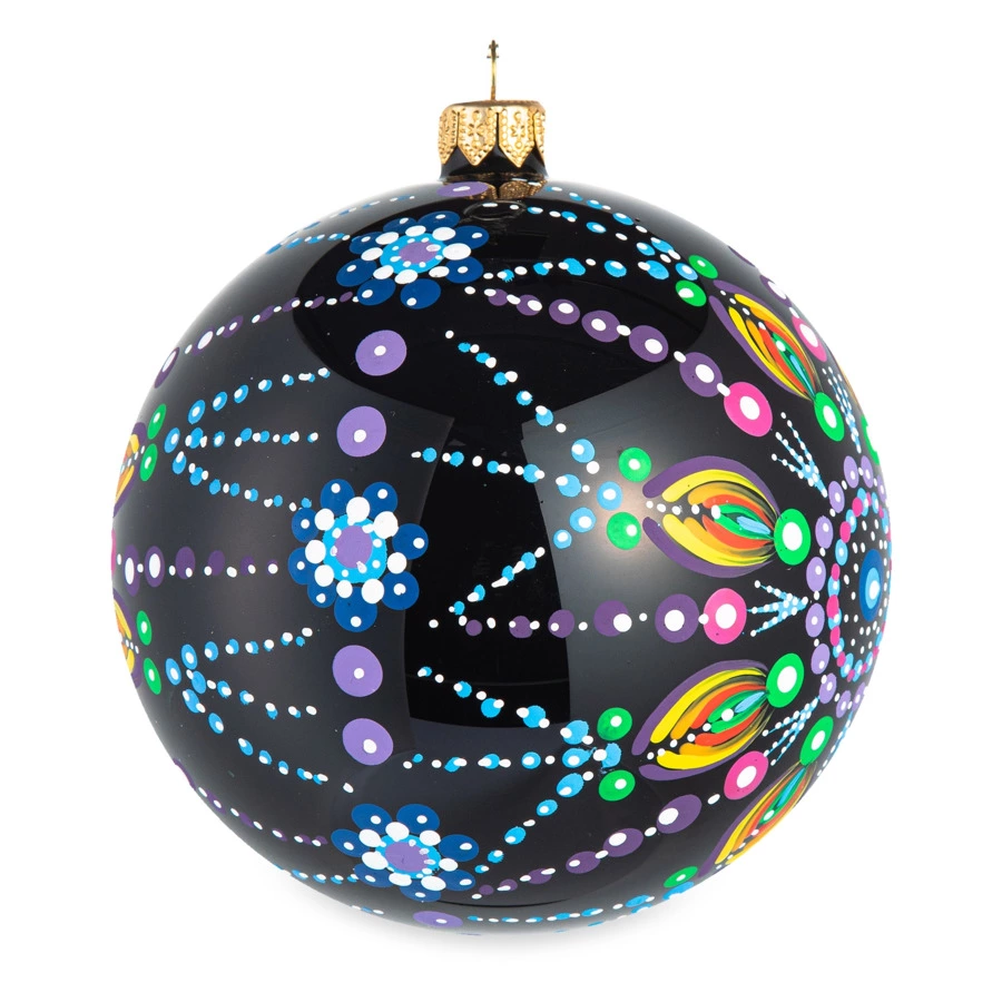 Набор елочных шаров Bartosh Точки №2 12 см, 4 шт, стекло, п/к