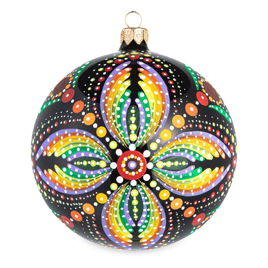 Набор елочных шаров Bartosh Точки №2 12 см, 4 шт, стекло, п/к