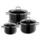 Набор кастрюль с крышками Silit Elegance 3 шт, сталь нержавеющая, черный