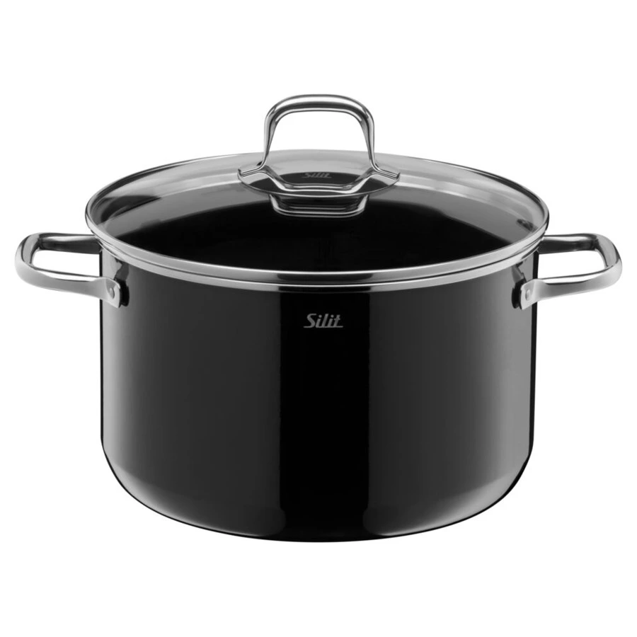 Набор кастрюль с крышками Silit Elegance 3 шт, сталь нержавеющая, черный