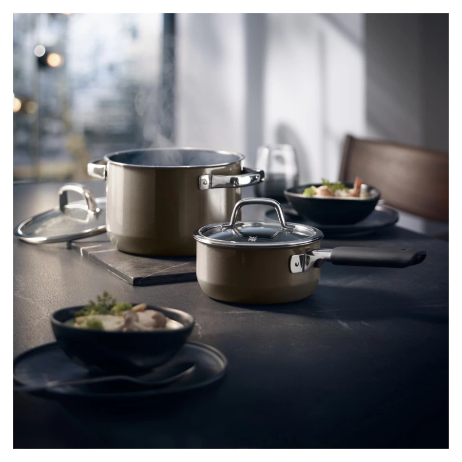 Набор кастрюль WMF Fusiontec Mineral 4 шт, сталь нержавеющая, бежевый