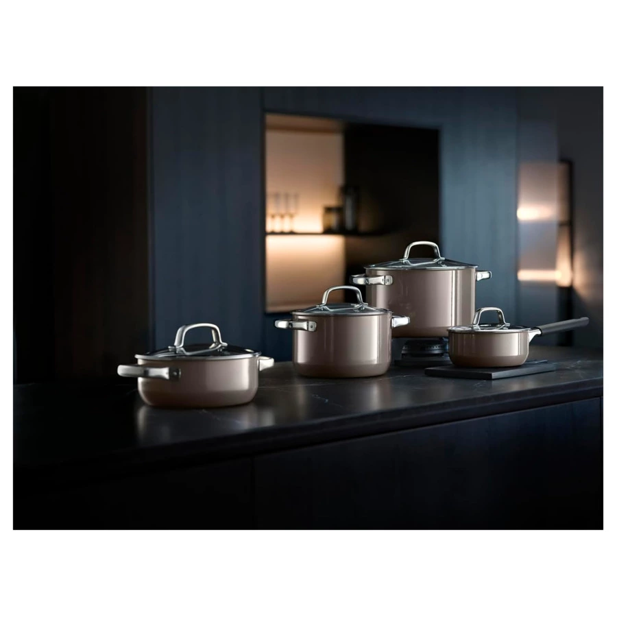 Набор кастрюль WMF Fusiontec Mineral 4 шт, сталь нержавеющая, бежевый