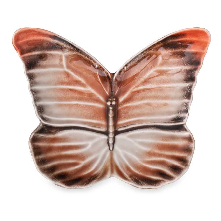 Тарелка десертная Bordallo Pinheiro Облачные бабочки 14,5х18 см, керамика