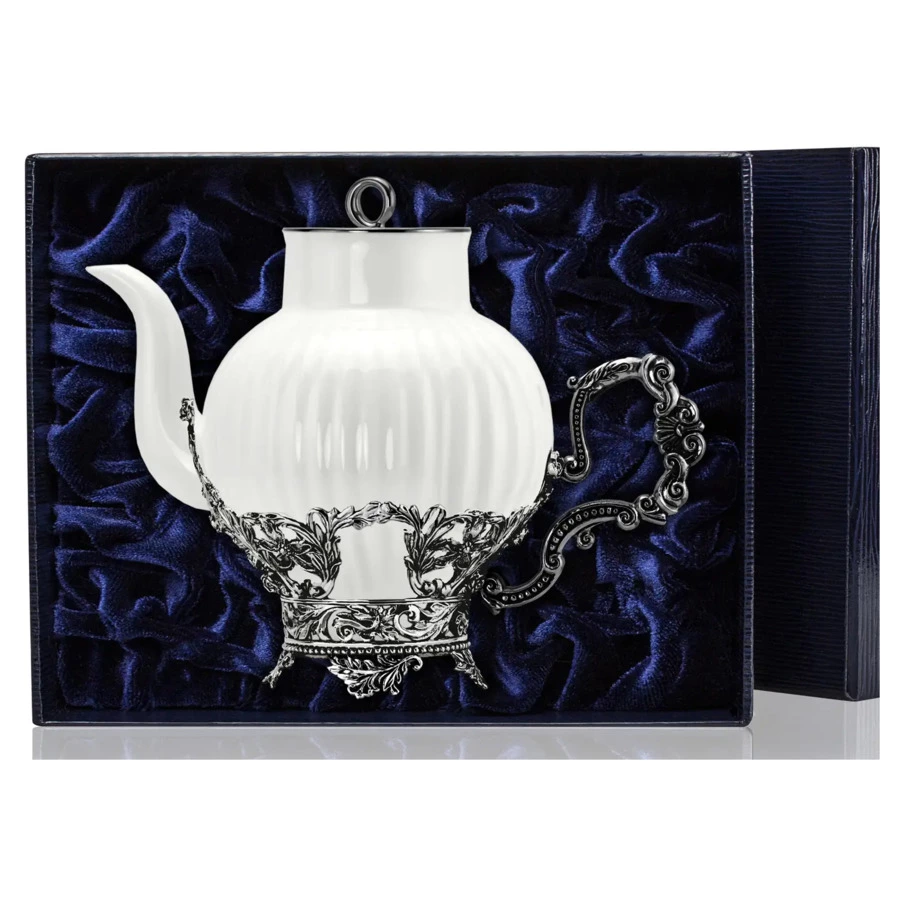 Чайник в футляре АргентА Симфония 343,98 г, серебро 925