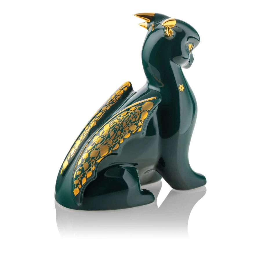 Статуэтка My Ceramic Story Изумрудный дракон 17 см, фарфор твердый, зеленый, п/к