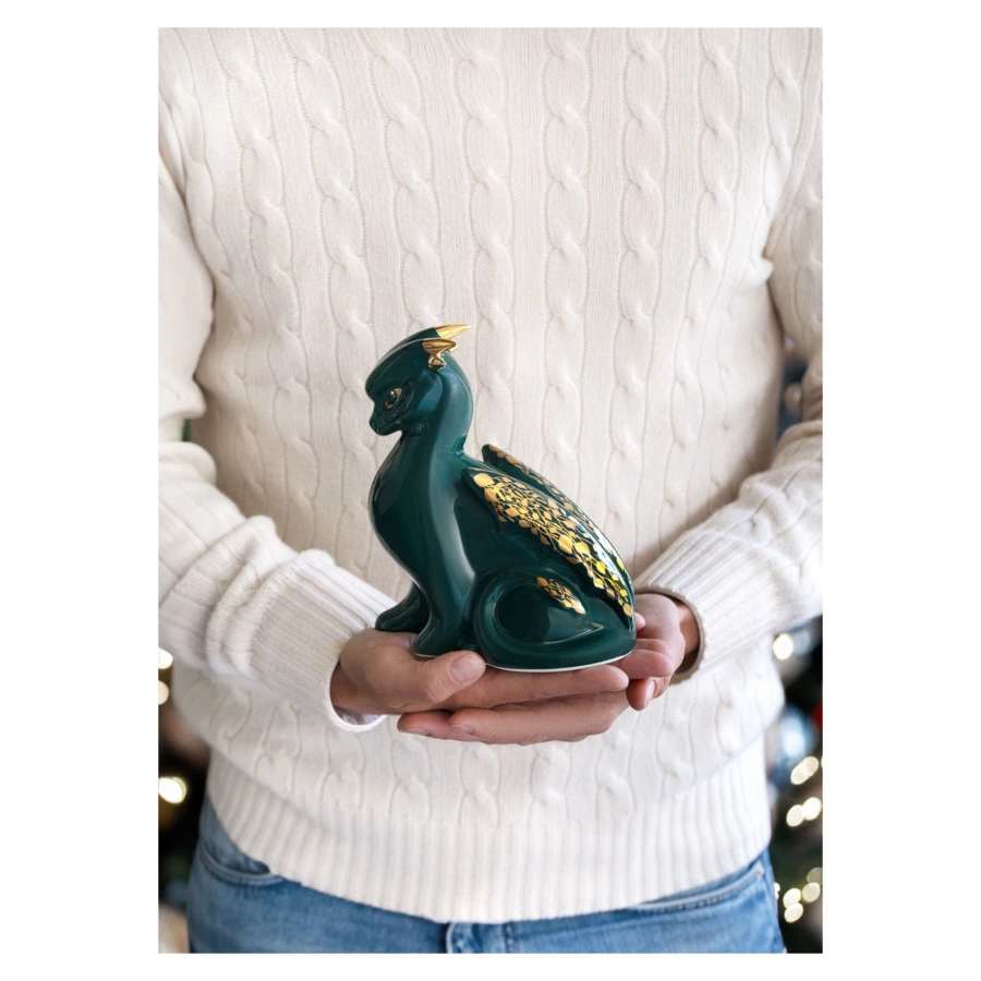 Статуэтка My Ceramic Story Изумрудный дракон 17 см, фарфор твердый, зеленый, п/к