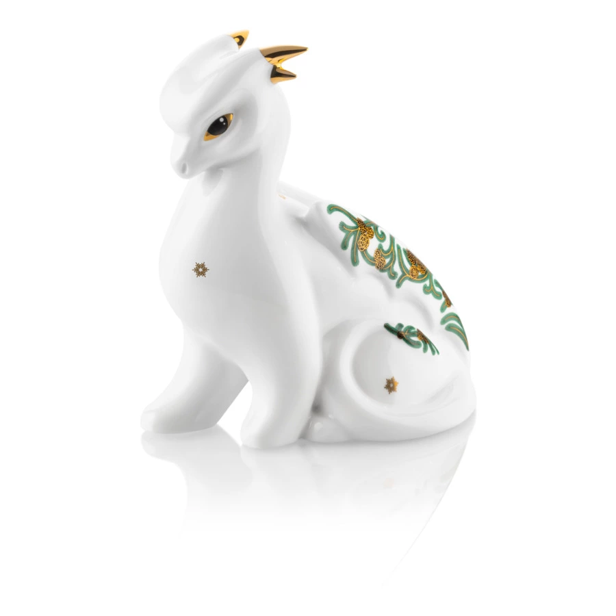 Статуэтка My Ceramic Story Дракон кедровый  17 см, фарфор твердый, белый, п/к