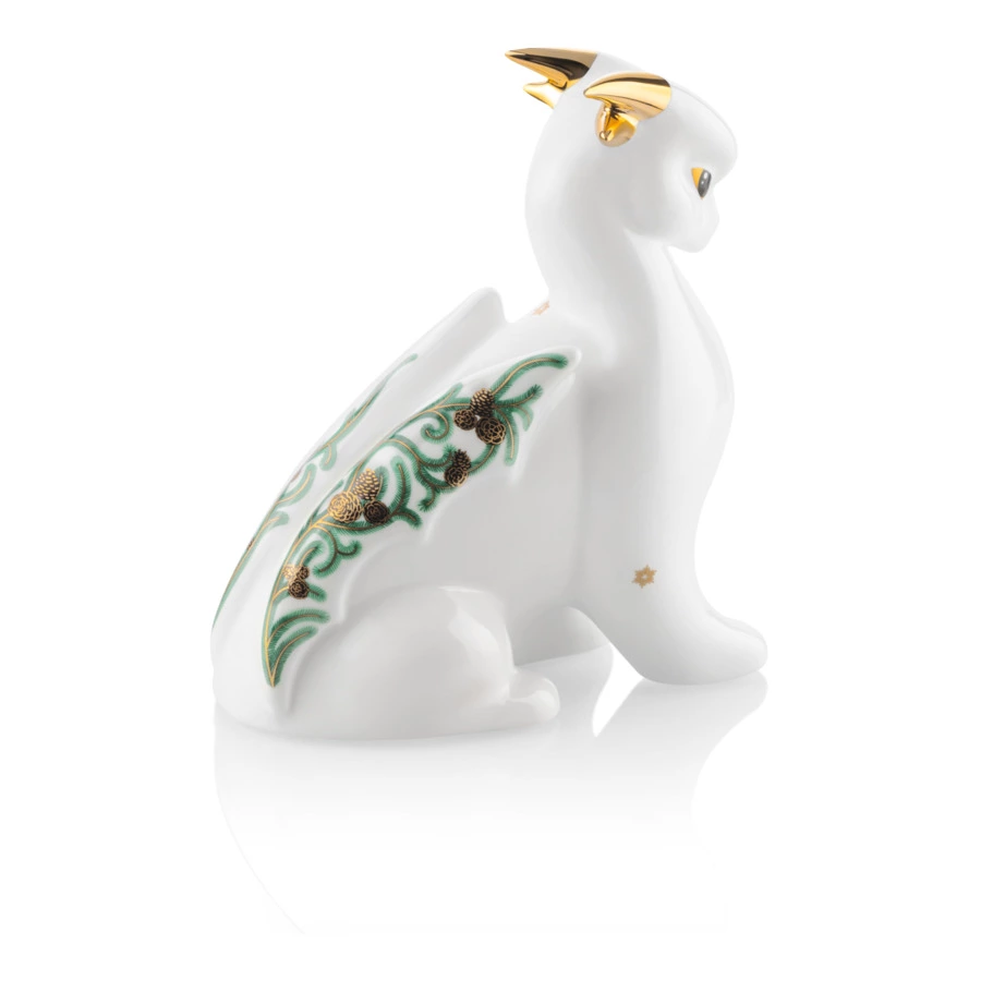 Статуэтка My Ceramic Story Дракон кедровый  17 см, фарфор твердый, белый, п/к