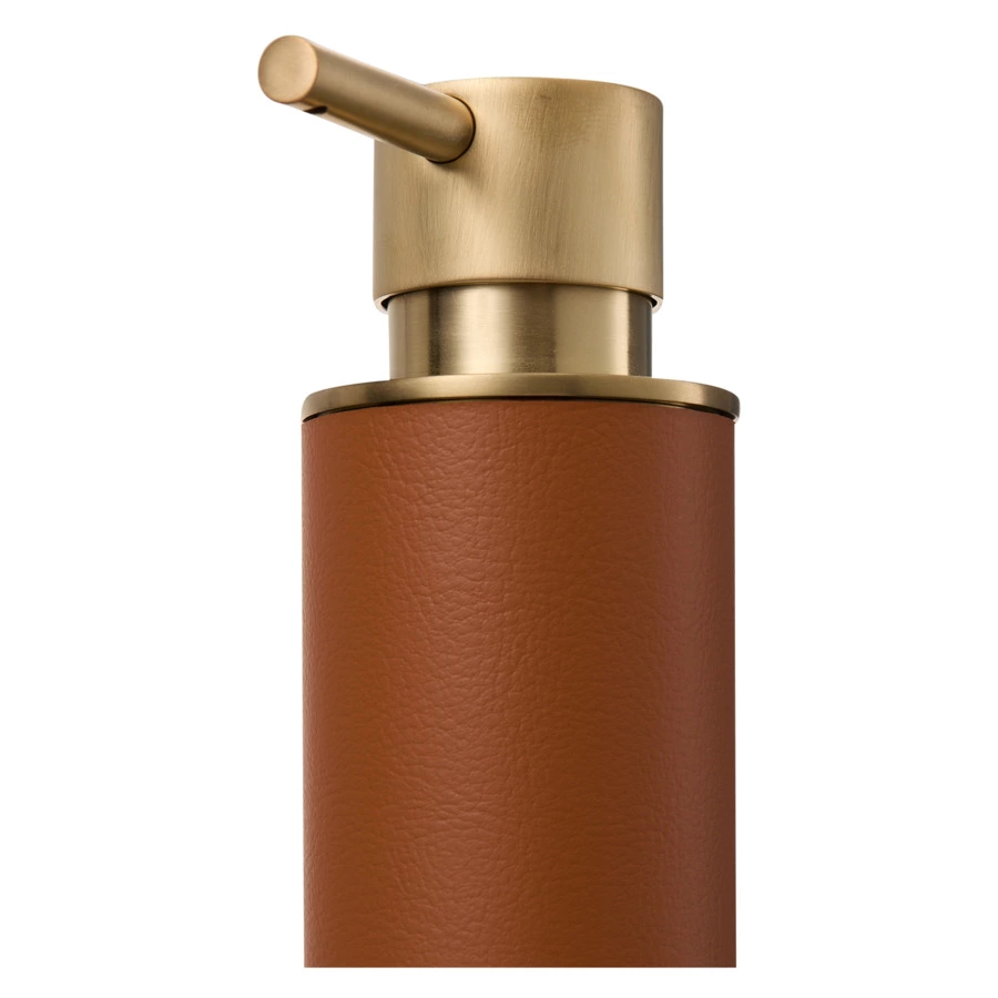 Диспенсер для мыла ADJ 7х7x19 см, коньяк, матовое золото, п/к