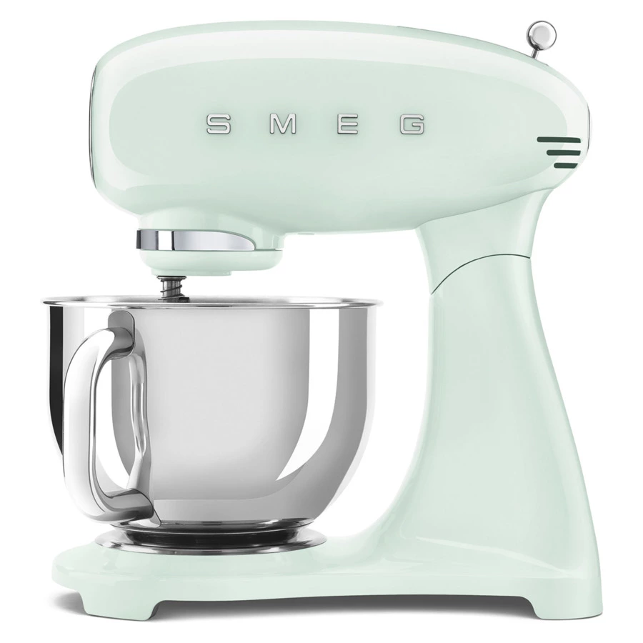 Миксер планетарный SMEG SMF03PGEU, 800 Вт, чаша стальная 4,8л, 3 насадки, алюминий литой, зеленый