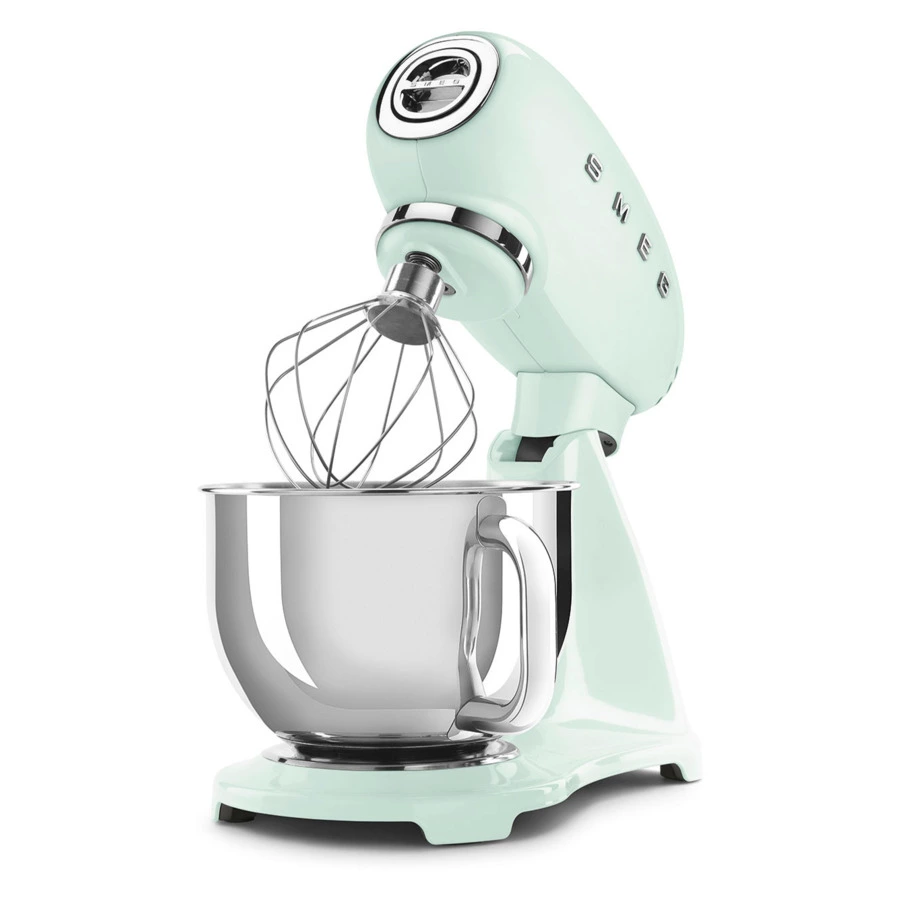 Миксер планетарный SMEG SMF03PGEU, 800 Вт, чаша стальная 4,8л, 3 насадки, алюминий литой, зеленый