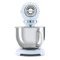 Миксер планетарный SMEG SMF03PBEU, 800 Вт, чаша стальная 4,8л, 3 насадки, алюминий литой, голубой