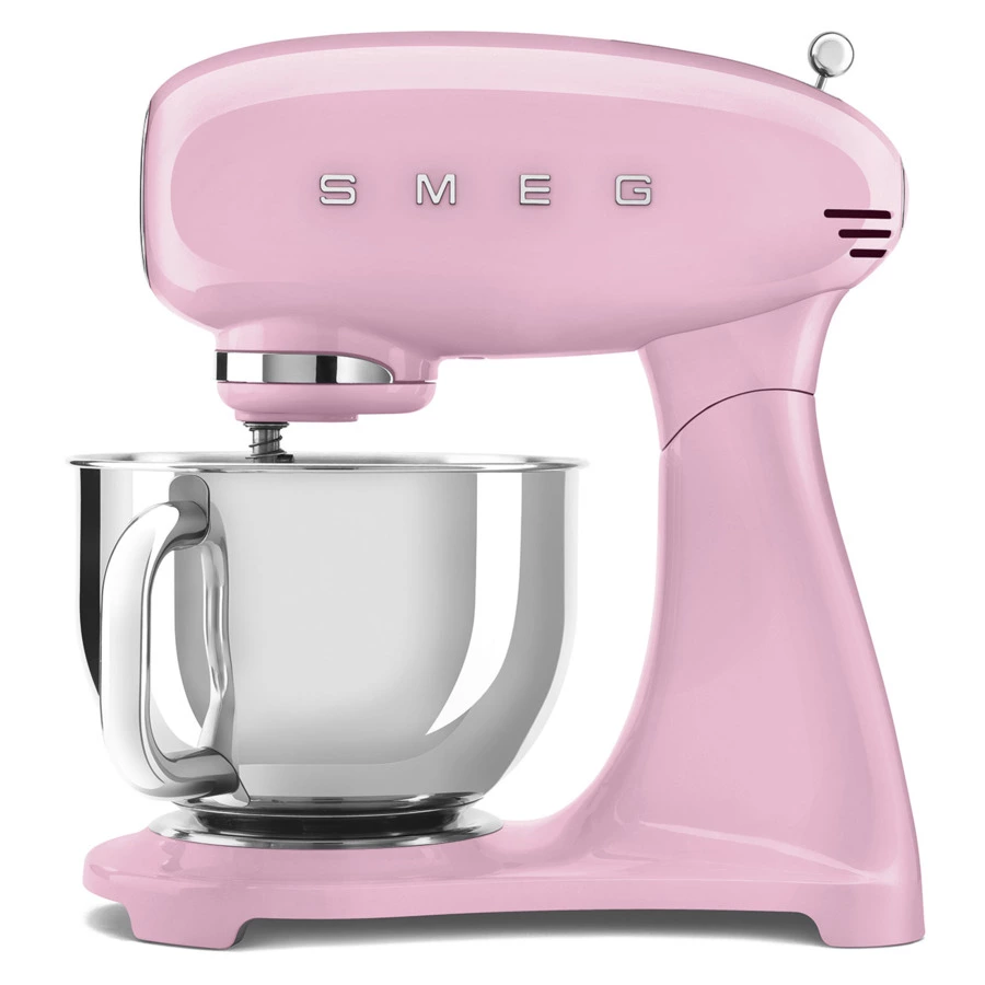 Миксер планетарный SMEG SMF03PKEU, 800 Вт, чаша стальная 4,8л, 3 насадки, алюминий литой, розовый
