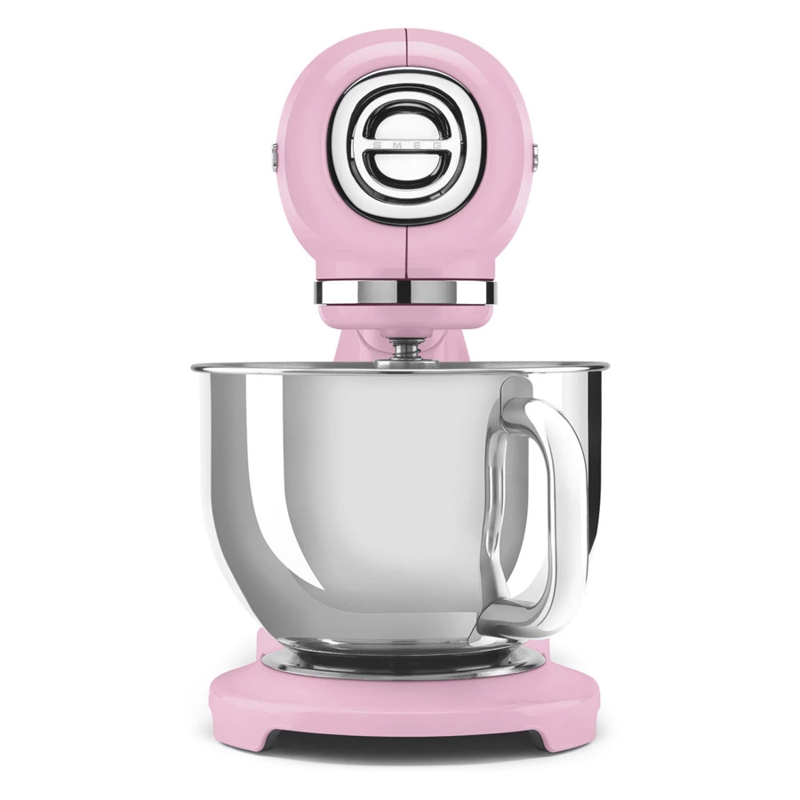 Миксер планетарный SMEG SMF03PKEU, 800 Вт, чаша стальная 4,8л, 3 насадки, алюминий литой, розовый