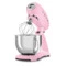 Миксер планетарный SMEG SMF03PKEU, 800 Вт, чаша стальная 4,8л, 3 насадки, алюминий литой, розовый