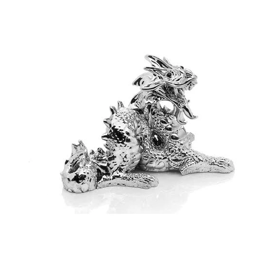 Статуэтка GAMMA Дракон 13х9 см, серебристая, полирезин, п/к