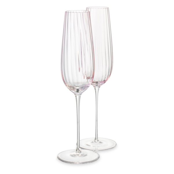 Набор бокалов для шампанского Nude Glass Round UP Dusty Rose 200 мл, 2 шт, хрусталь, розовый