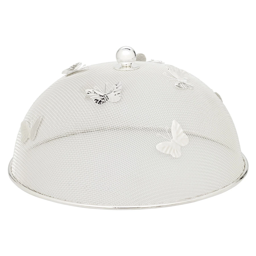 Клош для тарелок Edzard Бабочка сетчатый d30хh16см, посеребрение