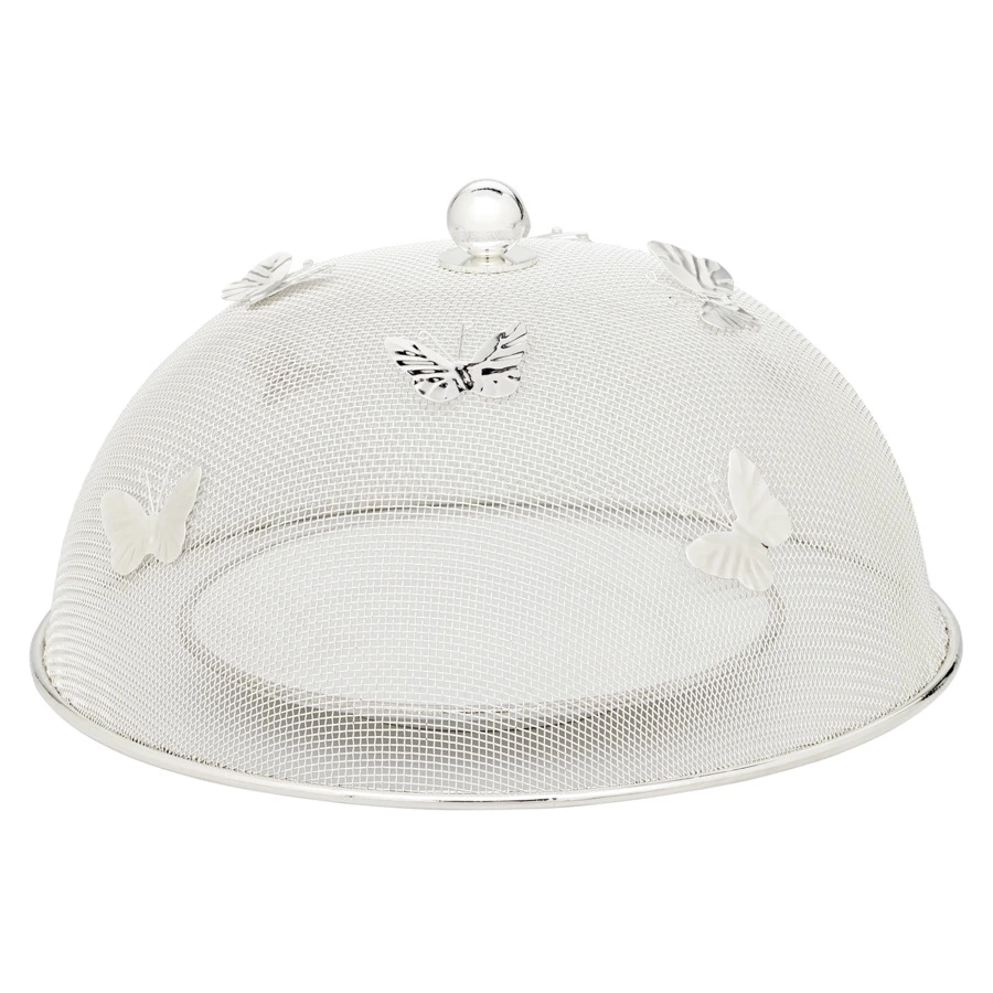 Клош для тарелок Edzard Бабочка сетчатый d30хh16см, посеребрение