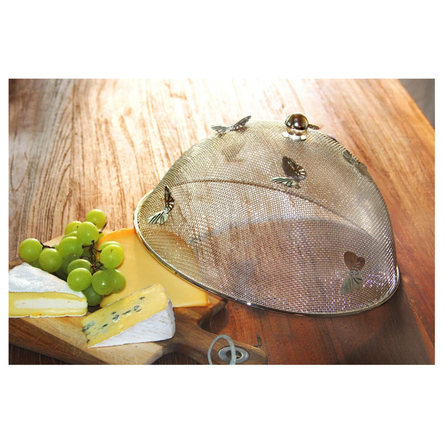 Клош для тарелок Edzard Бабочка сетчатый d30хh16см, посеребрение