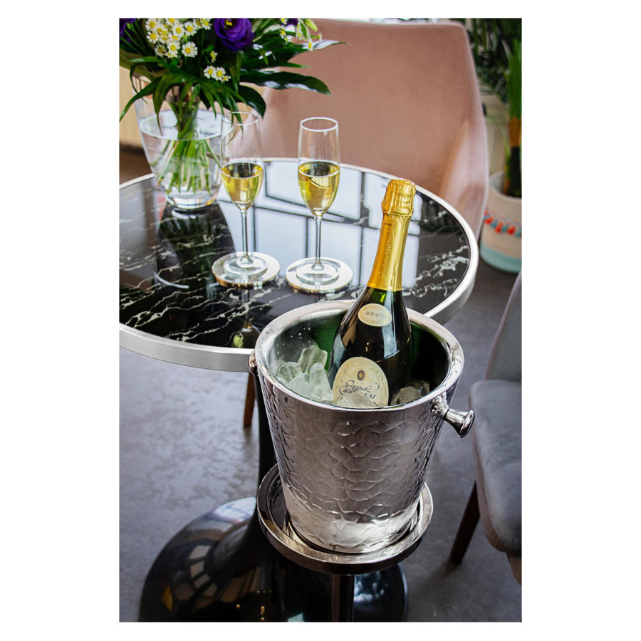 Ведро для шампанского на подставке Edzard Капри Д23 см, Н84 см,  сталь нержавеющая