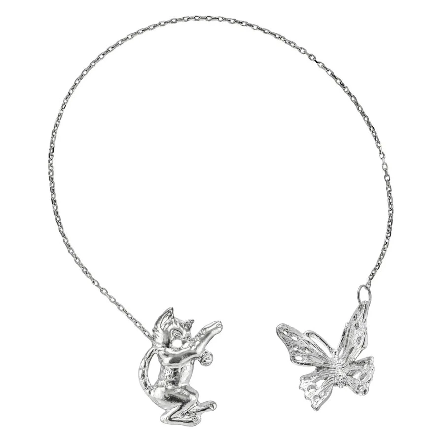 Ионизатор воды в футляре АргентА Кот с бабочкой 11,11 г, серебро 925