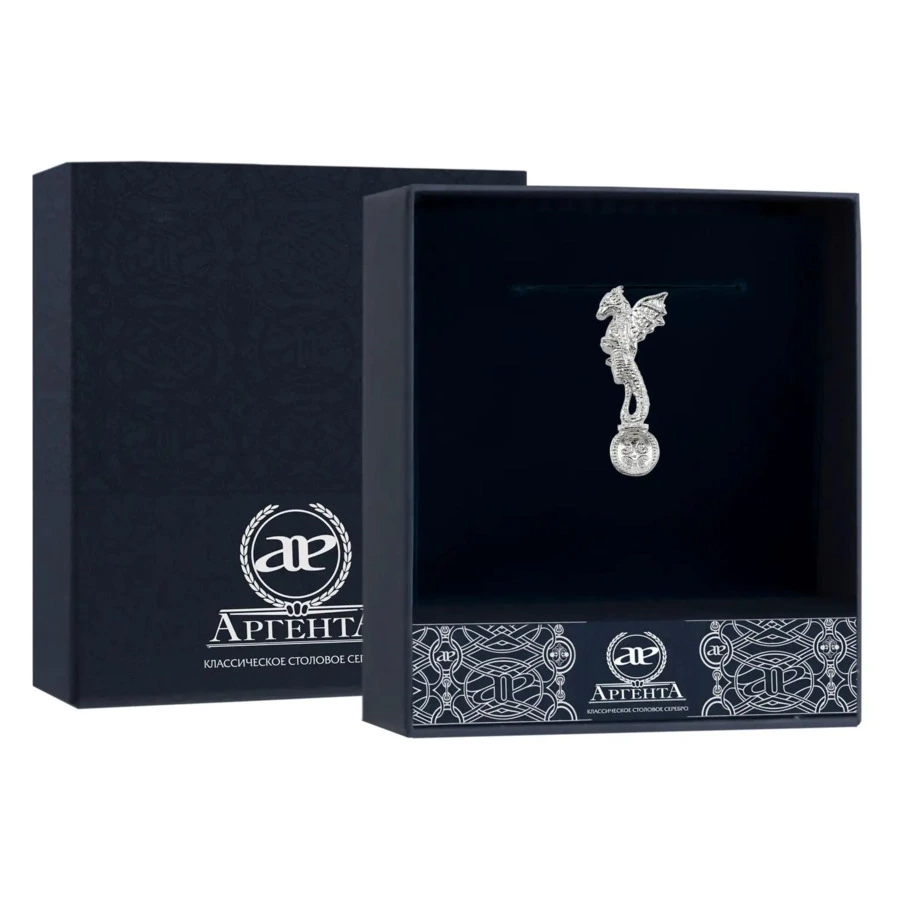 Ложка сувенирная в футляре АргентА Дракон 3,14 г, серебро 925