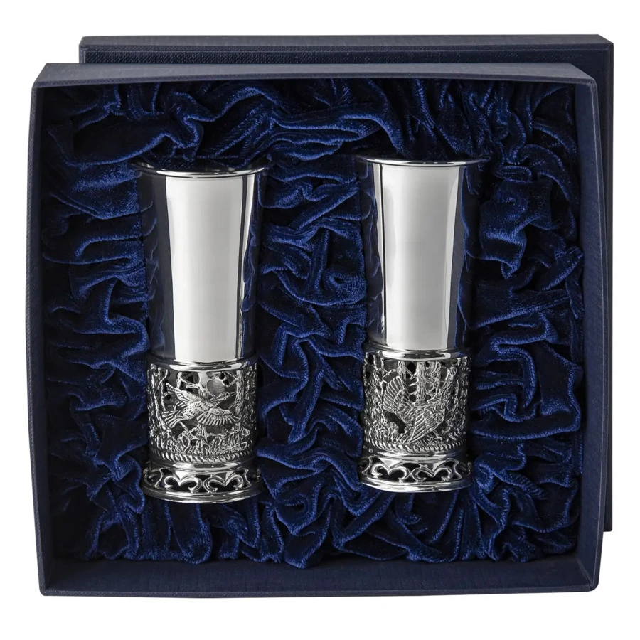 Набор стопок в футляре АргентА Глухари 2 шт 215,24 г, серебро 925