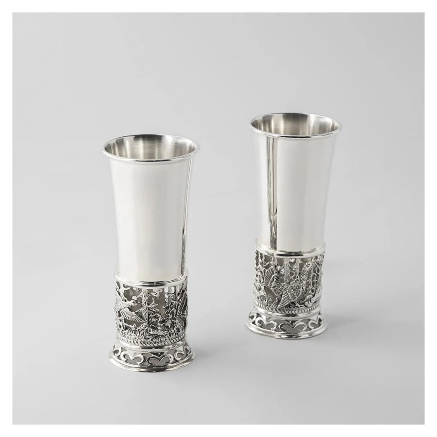 Набор стопок в футляре АргентА Глухари 2 шт 215,24 г, серебро 925