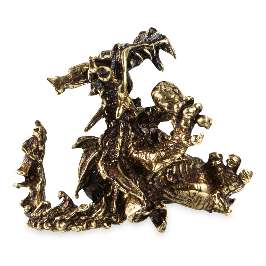 Фигурка Город подарков Дракон сидячий 4,5х4,5 см, латунь, бронзовая