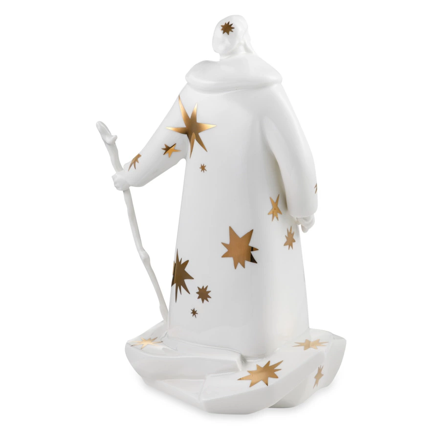 Скульптура Shirokov Дед Мороз 33x18 см, фарфор костяной, белая с золотыми звездами, п/к