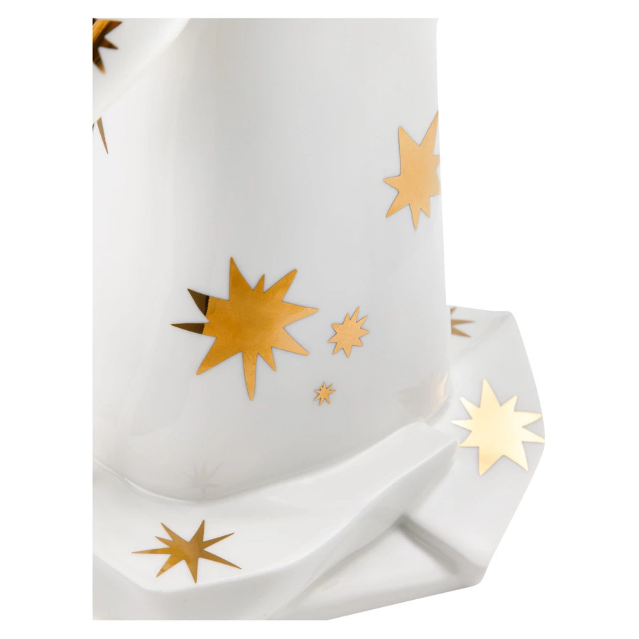 Скульптура Shirokov Дед Мороз 33x18 см, фарфор костяной, белая с золотыми звездами, п/к