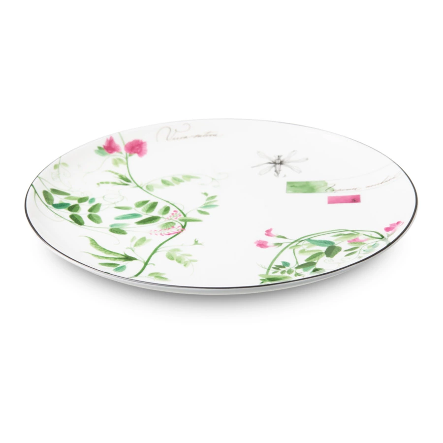 Тарелка обеденная Shirokov Скетчбук Горошек 27 см, фарфор костяной