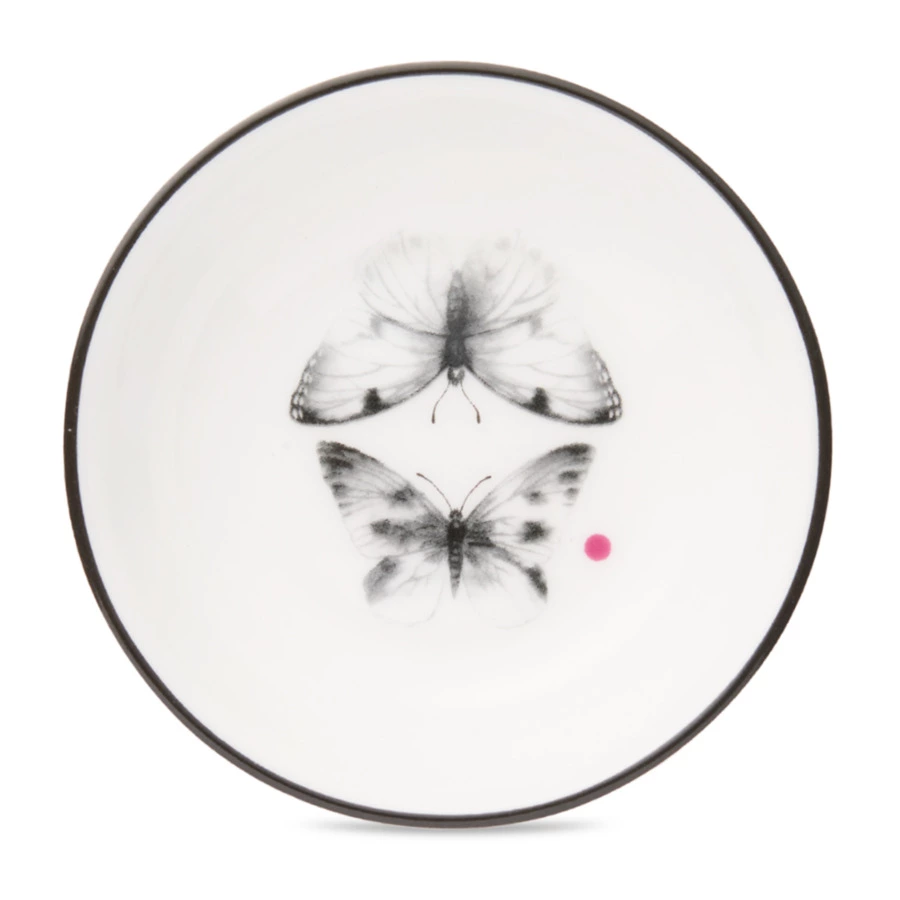 Розетка Shirokov Скетчбук Бабочки 8 см, фарфор костяной
