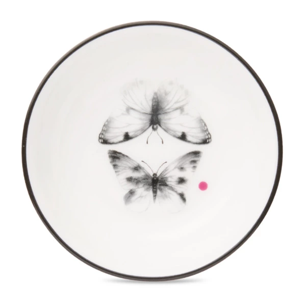 Розетка Shirokov Скетчбук Бабочки 8 см, фарфор костяной