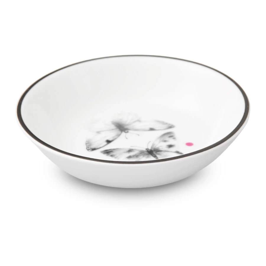 Розетка Shirokov Скетчбук Бабочки 8 см, фарфор костяной