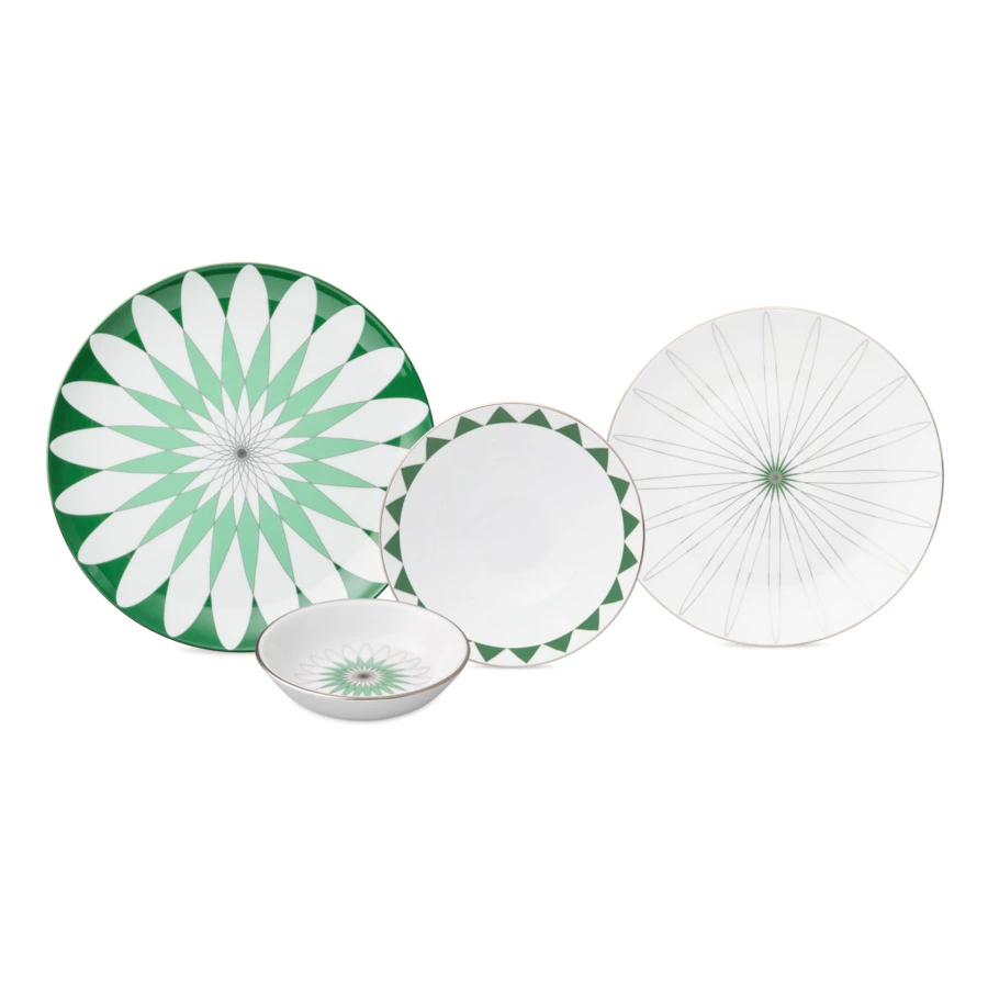 Сервиз столовый Shirokov Калейдоскоп на 4 персоны, 16 предметов, фарфор костяной, п/к