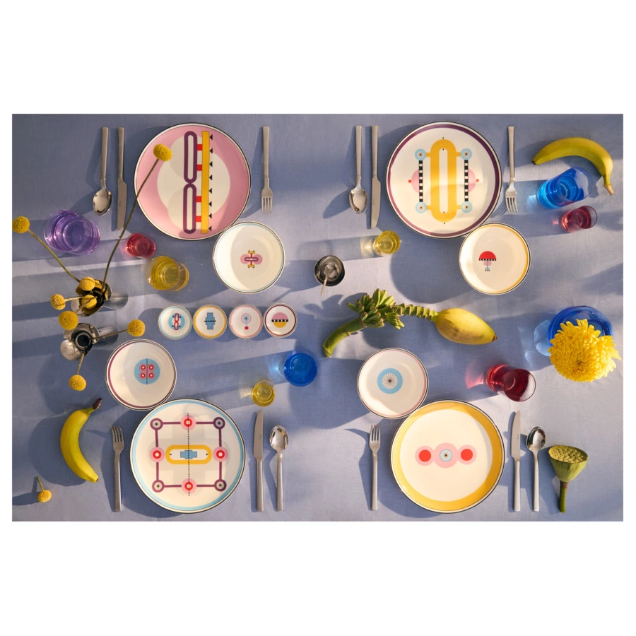 Тарелка обеденная Shirokov Мемфис 27 см, желтый кант, фарфор костяной