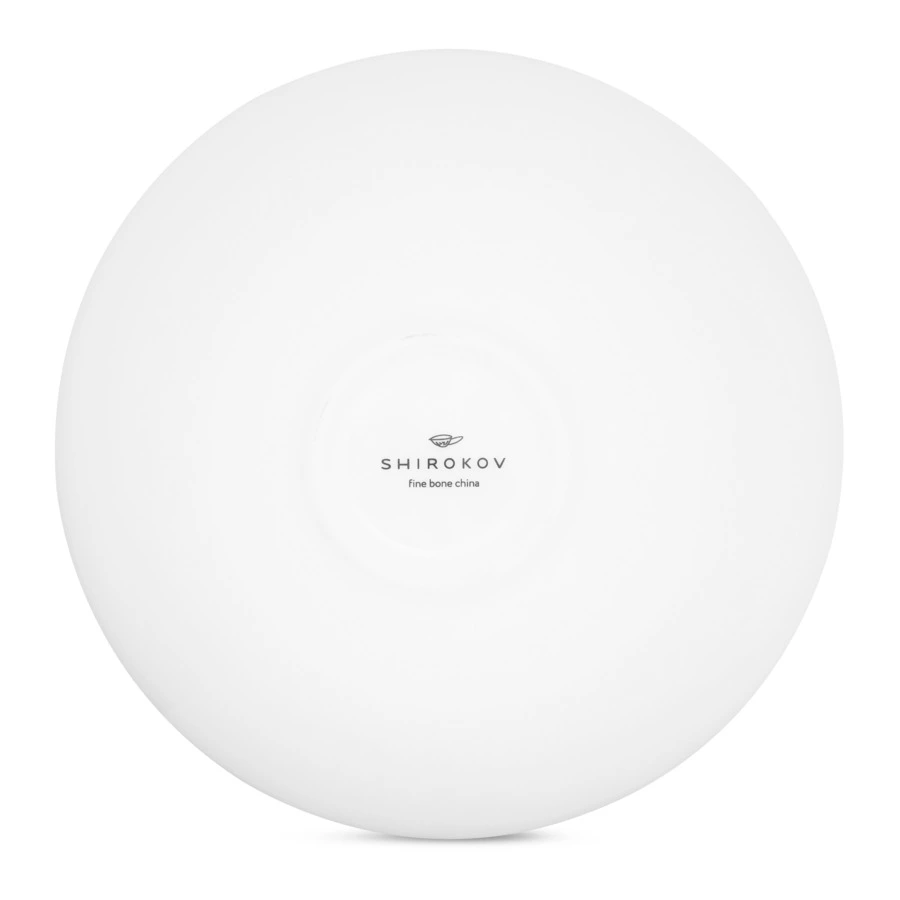 Тарелка суповая Shirokov Мемфис 460 мл, розовый кант, фарфор костяной