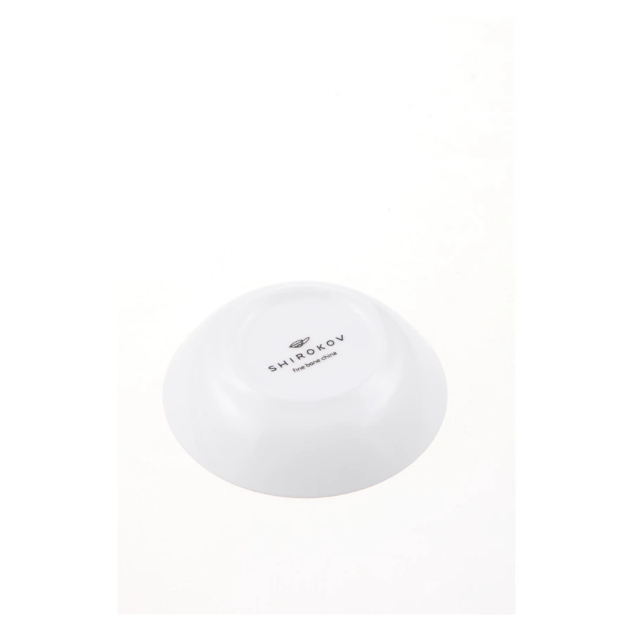 Розетка Shirokov Мемфис 8 см, голубой кант, фарфор костяной